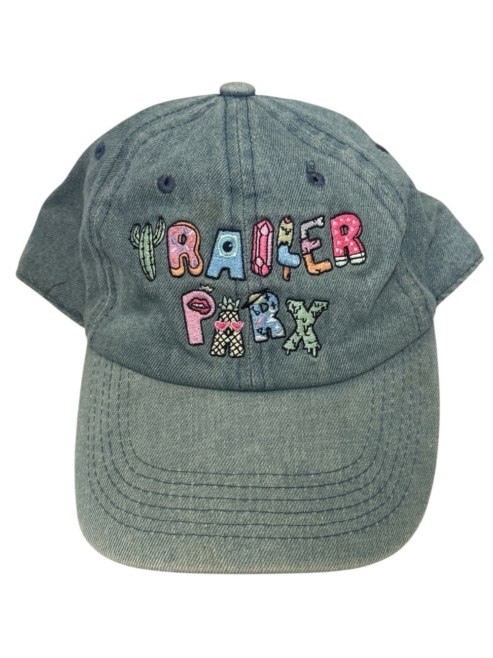 Trailer Parx Tayla Streetwear Embroidered Denim Strap Back Baseball Hat Hip Hop